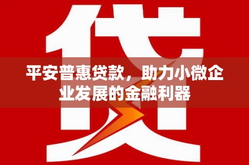 钟楼平安普惠贷款，助力小微企业发展的金融利器
